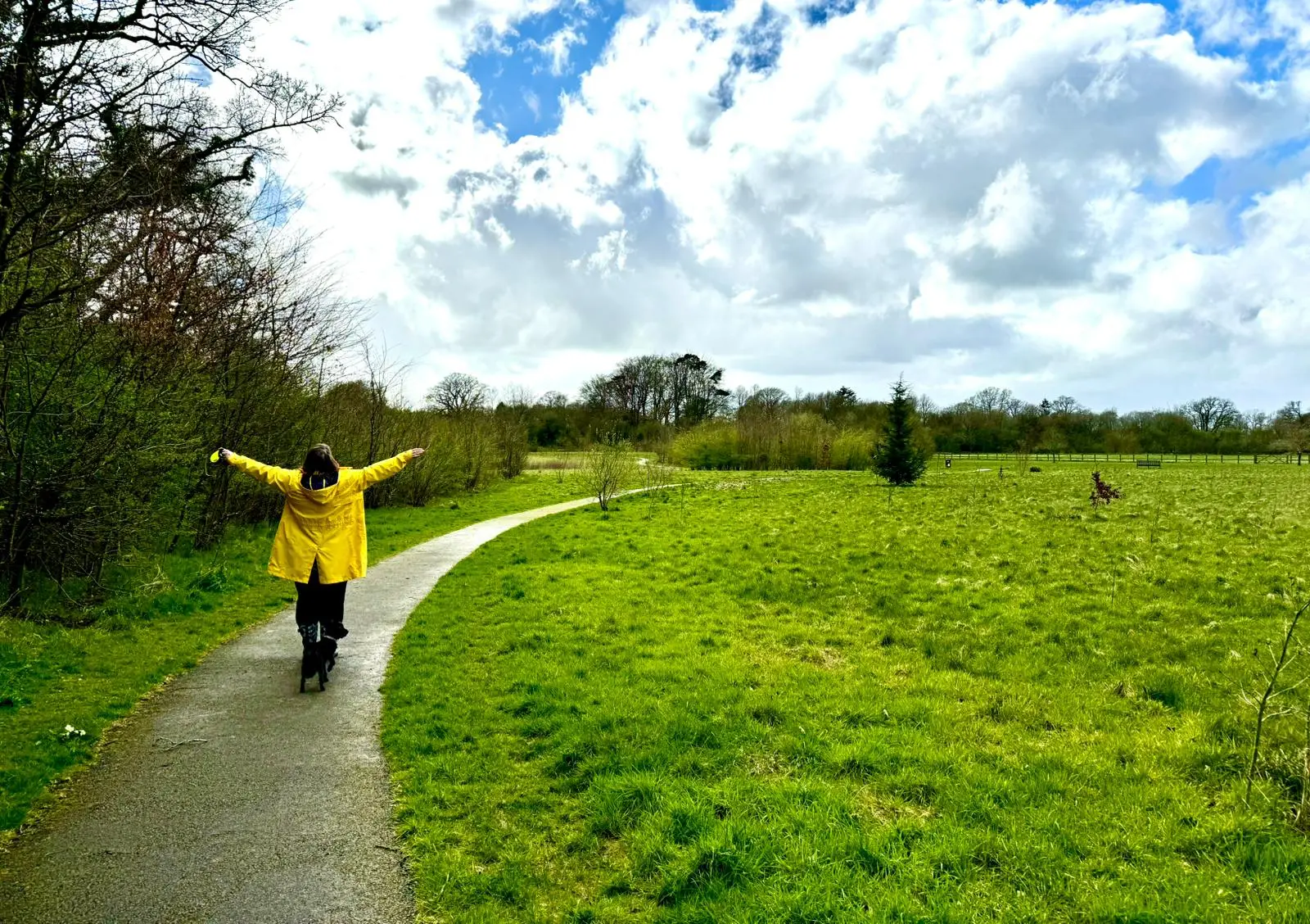 Lady Raised Arms Walk Field Pain Rehabilitation | Hobbs Rehabilitation